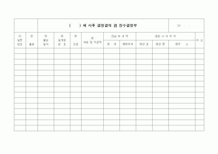 (경리)() 세 사후 결정결의 겸 징수결정부