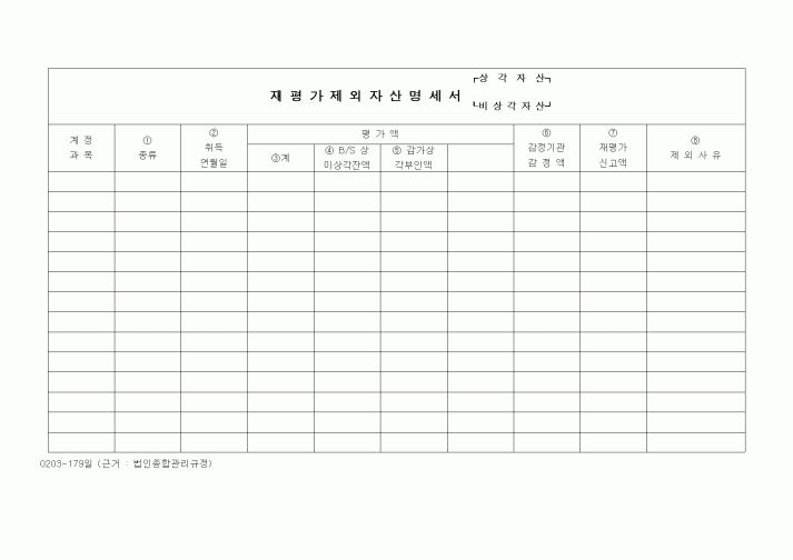 (경리)재평가제외자산명세서