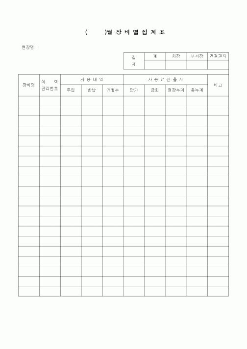 (장비관리)월장비별집계표
