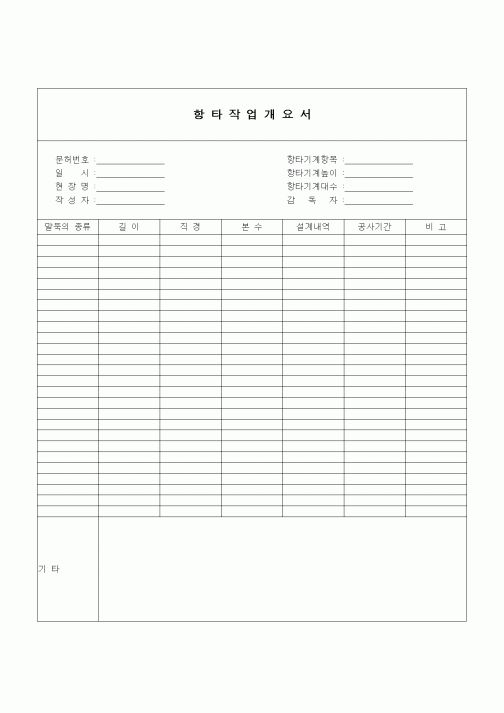 (공사관리)항타작업개요서1