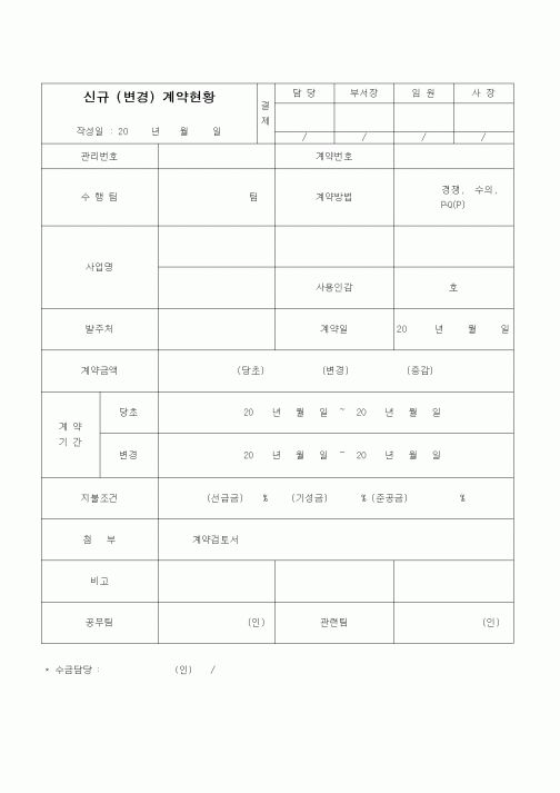 (공사관리)신규변경계약현황
