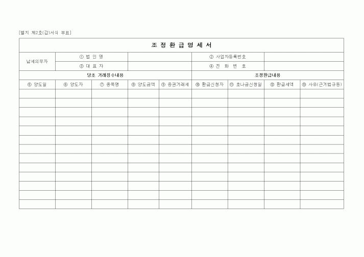(경리)조정환급명세서