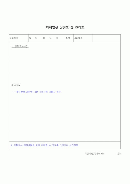 (건설규정)재해발생 상황도 및 조직도