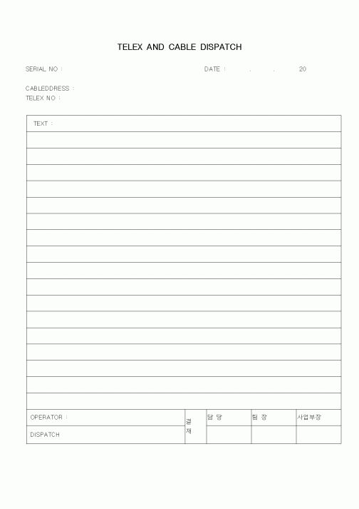 (무역/수출입)TELEX AND CABLE DISPATCH