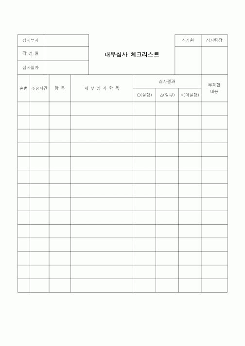 (건설규정)내부심사 체크리스트