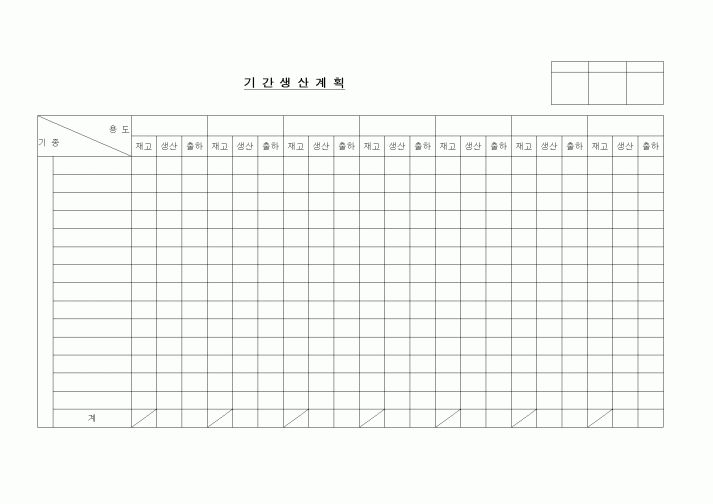 (제조/생산)기간생산계획