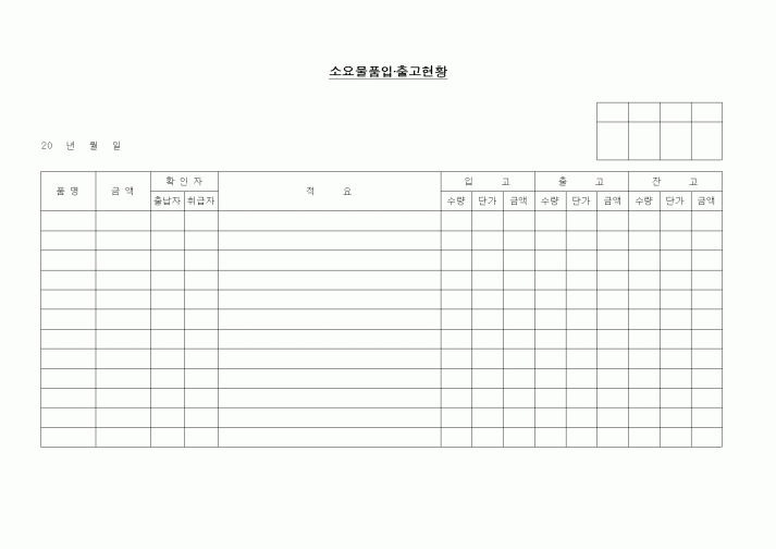 (제조/생산)소요물품입·출고현황