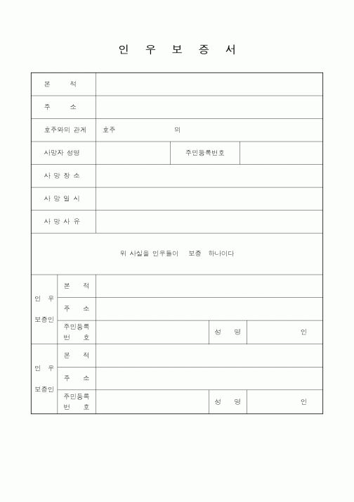 (기타)인우보증서1