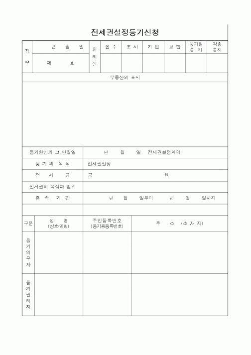 (부동산)전세권설정등기신청1