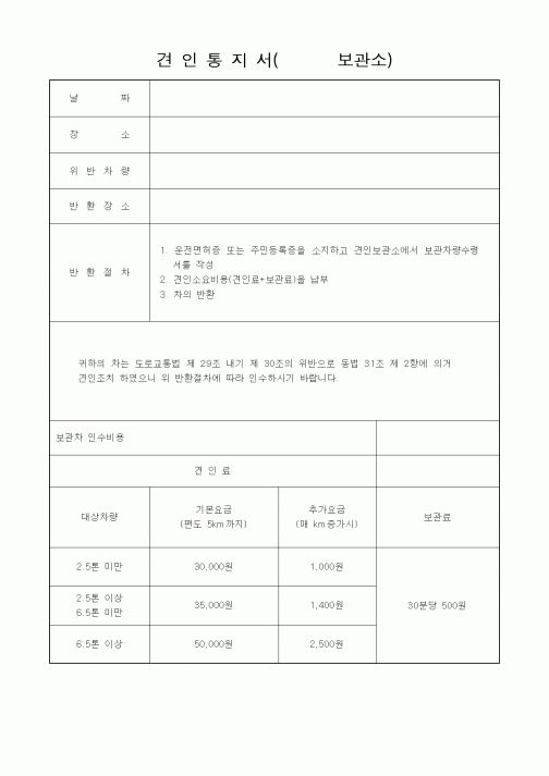 (생활민원)견인통지서
