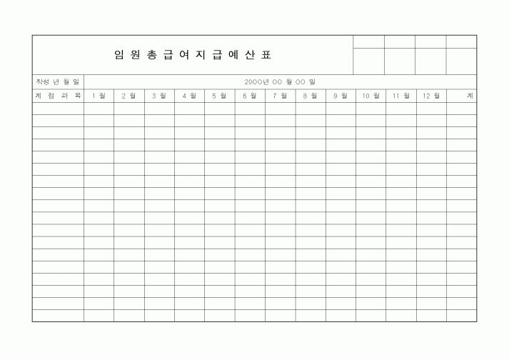 (인사/노무)임원총급여지급예산표1