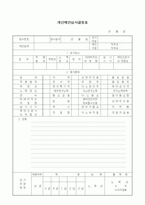 (경영)개선제안심사결정표1