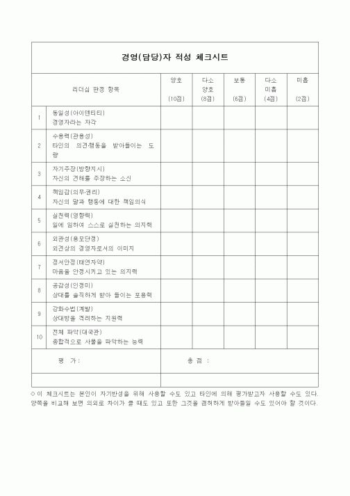 (경영)경영(담당)자 적성 체크시트1