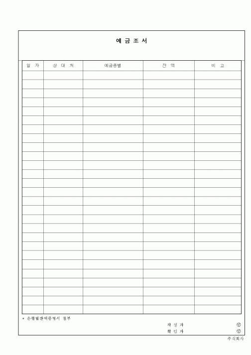 (세무/회계)예금조서1