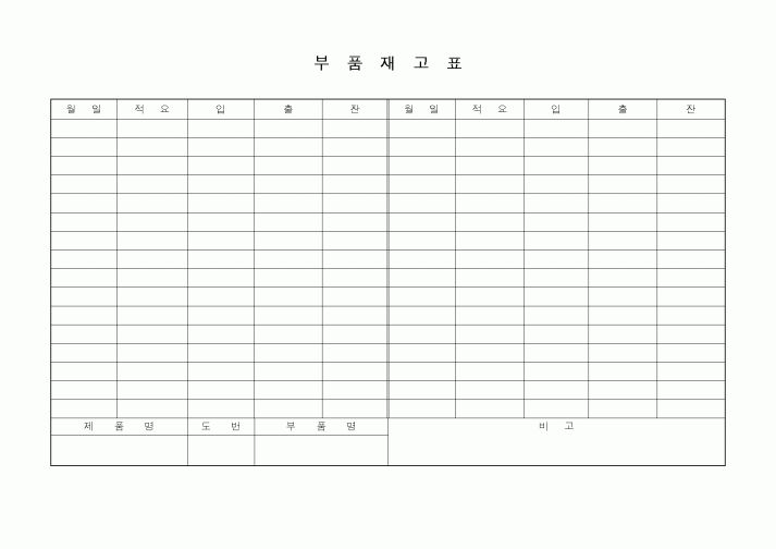 (제조/생산)부품재고표3