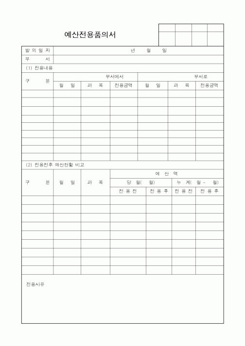 (경영)예산전용품의서3