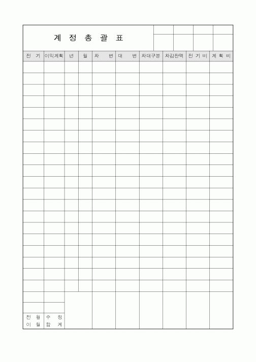 (세무/회계)계정총괄표3
