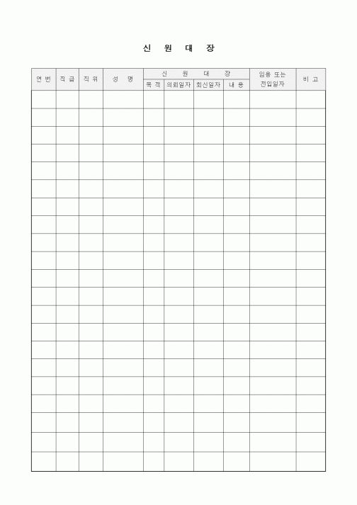 (인사/노무)신원대장2
