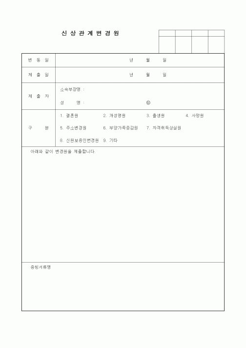 (인사/노무)신상관계변경원1