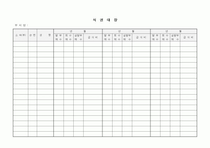 (인사/노무)식권대장
