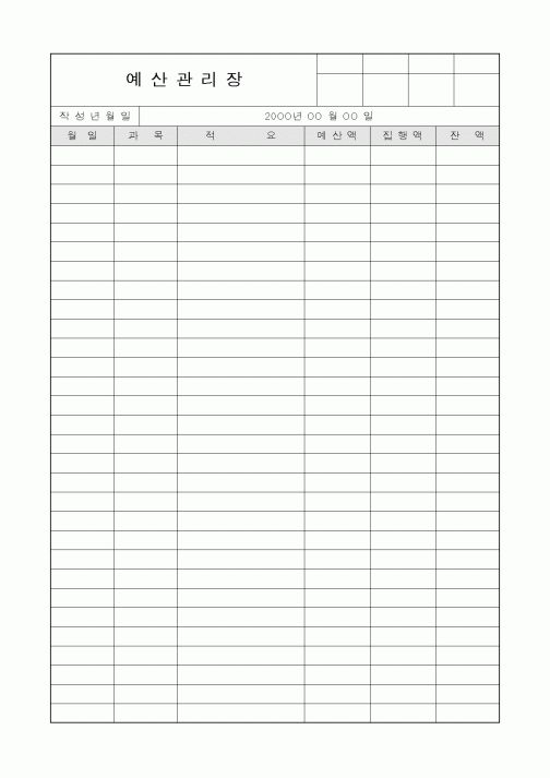 (세무/회계)예산관리장1