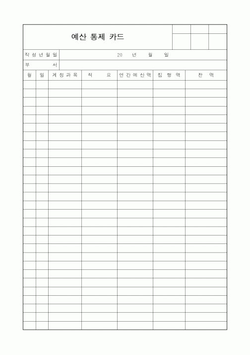 (세무/회계)예산 통제 카드1