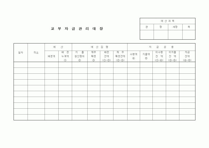 (세무/회계)교부자금관리대장