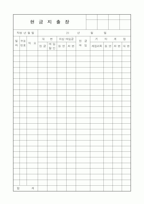 (세무/회계)현금지출장3