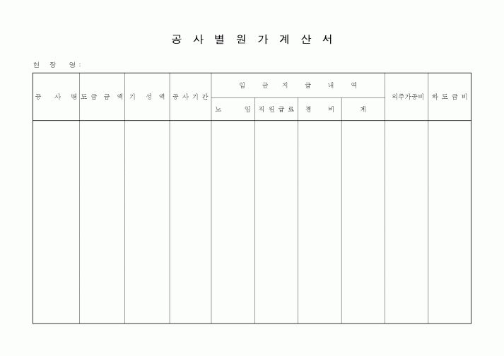 (예산관리)공사별원가계산서2