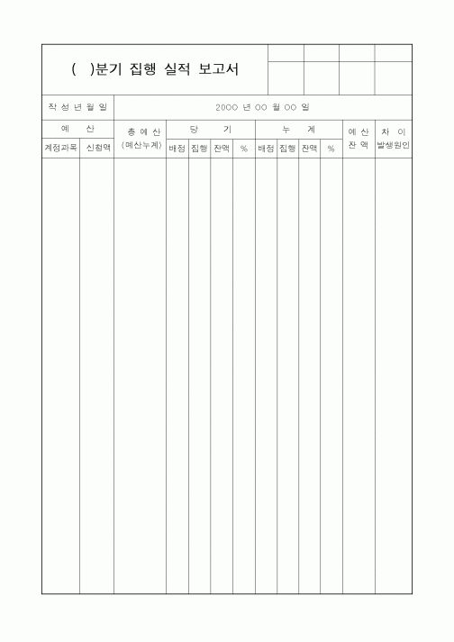 (세무/회계)집행 실적 보고서2