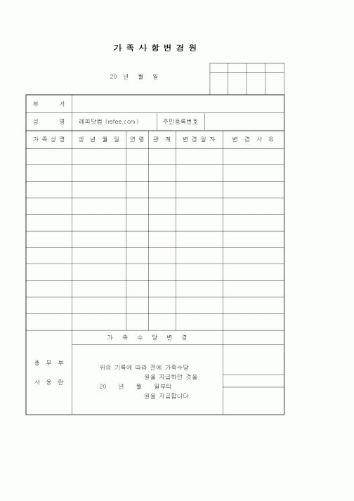 (인사/노무)가족사항변경원1