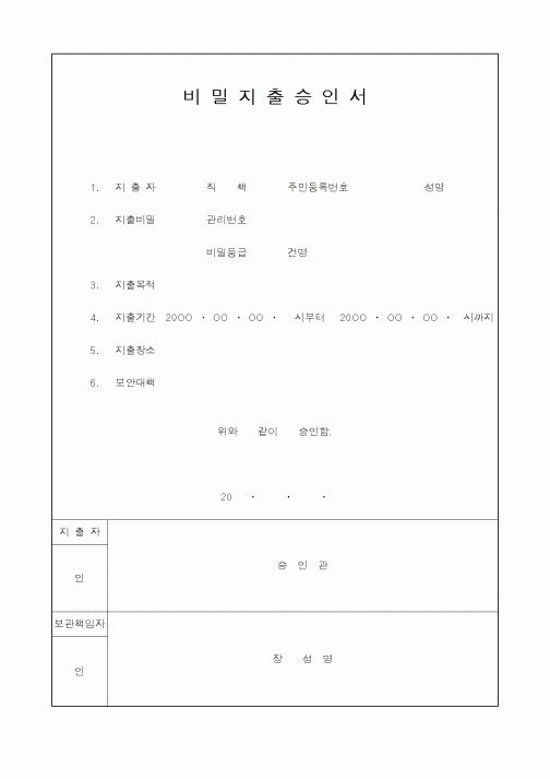 (총무)비밀지출승인서