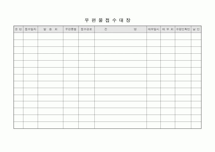(기타)우편물접수대장