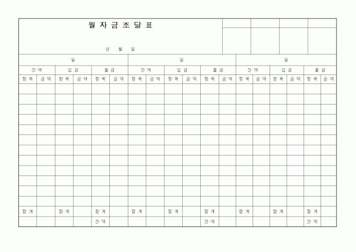 (기타)월자금조달표1