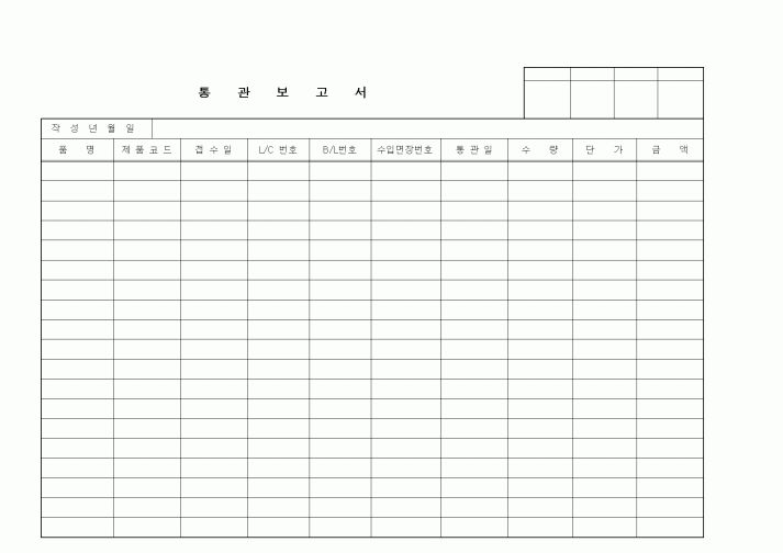 (무역/수출입)통관보고서1
