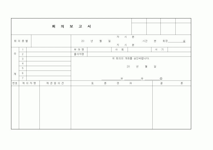 (경영)회의보고서