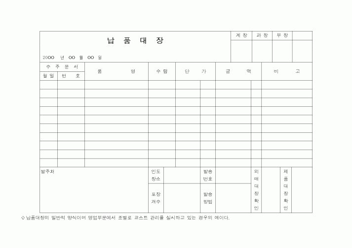 (구매/외주서식)납품대장2