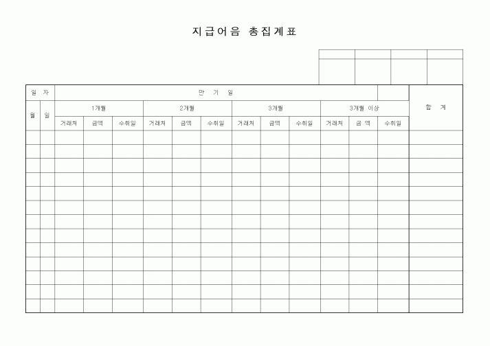 (세무/회계)지급어음총집계표