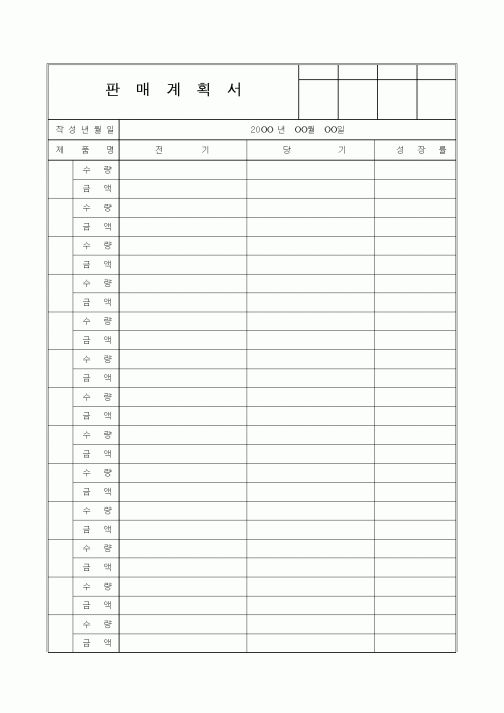 (판매/영업)판매계획서
