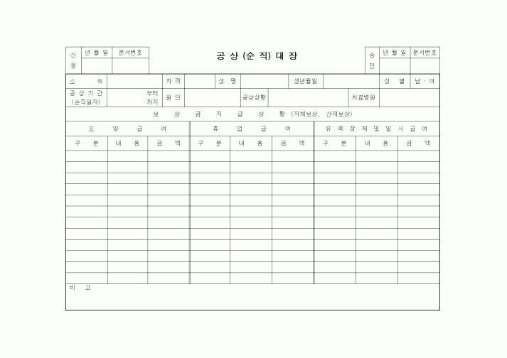 (총무)공상(순직)대장