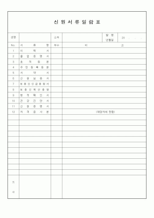 (총무)신원보증서류