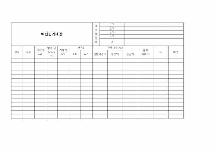 (세무/회계)예산관리대장1