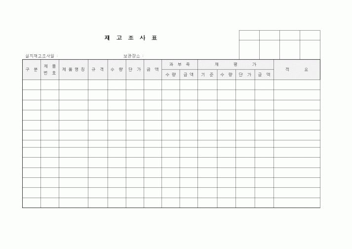 (제조/생산)재고조사표1