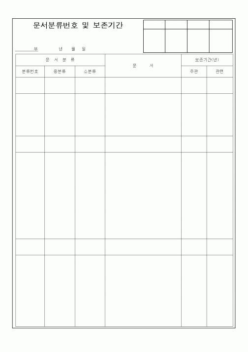 (총무)문서분류번호 및 보존기간3