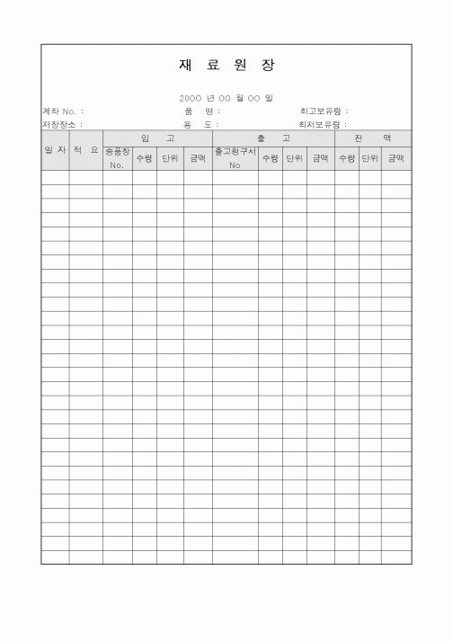 (세무/회계)재료원장
