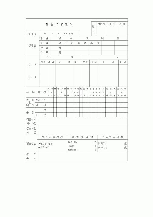 (총무)청경근무일지3