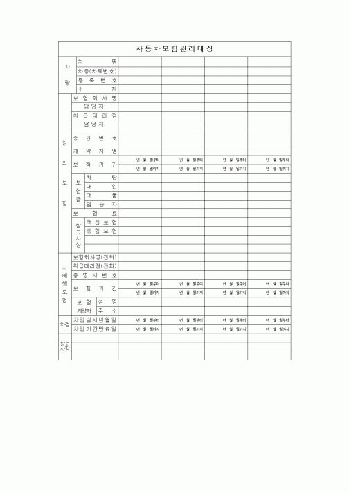 (총무)자동차보험관리대장