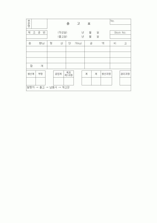 (구매/외주서식)출고표