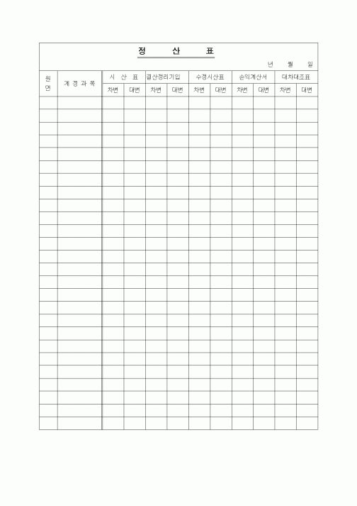(세무/회계)정산표1