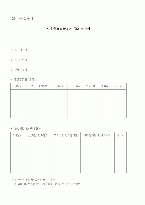 (환경관리)사후환경영향조사 결과보고서